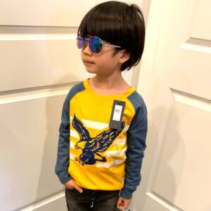 [美國帶回］現貨在台～全新TOMMY HILFIGER黃x灰老鷹長T