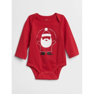 【美國名牌童裝】現貨在台～ ~GAP聖誕老公公紅色包屁衣