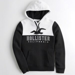 美國🇺🇸直寄~全新Hollister黑x白拼色刷毛重磅厚T HCO 情侶裝