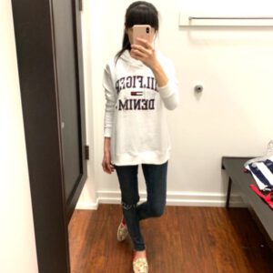 XXS.XS現貨！美國帶回～新品Tommy連帽鋪棉刷毛厚T