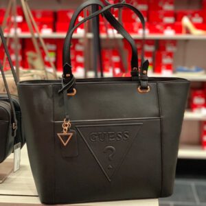預購款~美國🇺🇸直寄 Guess黑色皮質托特包 側肩背包