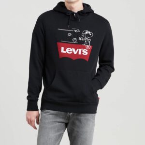 預購款~Levi’s x Snoopy 黑色刷毛帽T 大學T 限量款