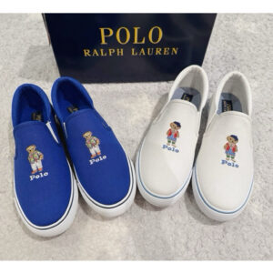 《限量23.5/25》美國🇺🇸直寄～Polo Ralph Lauren小白鞋 polo熊 polo帆布鞋 懶人鞋 平底鞋