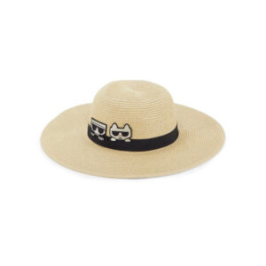 《現貨~草帽》美國🇺🇸直寄~Karl Lagerfeld卡爾老佛爺草帽 編織帽 圓帽 貓咪老佛爺