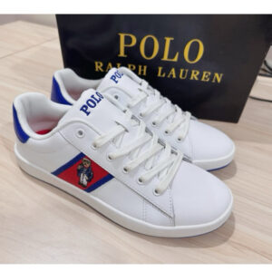 《NG福利品～25-25.5》美國🇺🇸直寄～Polo Ralph Lauren熊小白鞋 polo熊 休閒鞋 皮底鞋