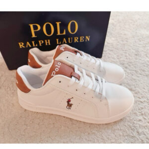 《23.5現+預》美國🇺🇸直寄～Polo Ralph Lauren小白鞋 彩色馬小白鞋 奶茶色 平底鞋 休閒鞋 polo