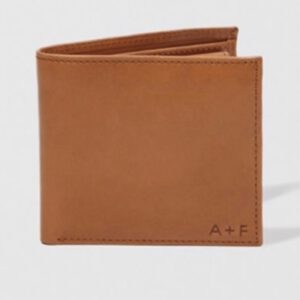 美國🇺🇸直送~Abercrombie and Fitch咖啡全皮革零錢袋短夾 男夾 摺疊夾 情人節禮物 爸爸節禮物