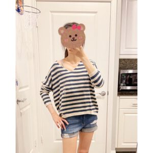 《特價款~針織衫》美國🇺🇸直寄~Tommy Hilfiger條紋毛衣 針織衫 泡泡袖 飛鼠衣 薄毛衣